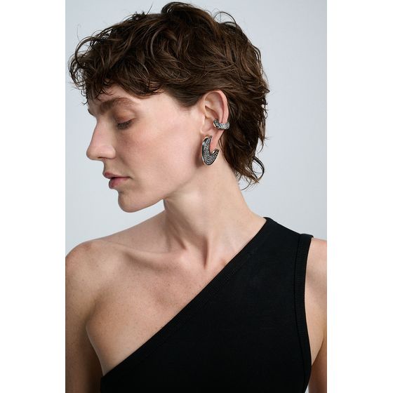 Piercing Cristais Op Art Prata Boho